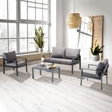 Erinöz Siena Bahçe Balkon Oturma Grubu 2+1+1+Sehpa - Gri