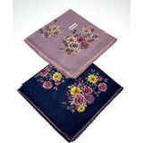 Eripek 2\'li Paket Oyalı Pamuk Yazma 6594-03 - Lacivert - Pudra - Renk
