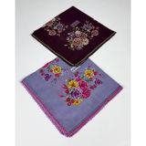 Eripek 2\'li Paket Oyalı Pamuk Yazma 6594-09 - Bordo - Lila - Renk