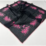 Eripek Oyalı Organik Pamuklu Yazma 0606131 03 - Siyah - Pembe - Renk
