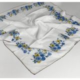 Eripek Oyalı Pamuk Yazma 6593-29 - Beyaz - Mavi - Renk