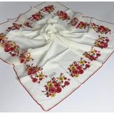 Eripek Oyalı Pamuk Yazma 6593-32 - Krem - Kırmızı - Renk