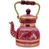 Eriza 1,3 Litre El Işlemeli Nostaljik Tekli Kalaylı Bakır Demlik, Çaydanlık, Su Isıtıcısı