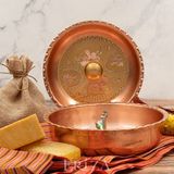 Eriza El Işlemeli Balık Figürlü Bakır Hamam Tası - Renkli