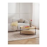 Eriza Home 1001 Yuvarlak Modern Orta Sehpa, Naturel