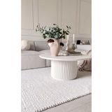 Eriza Home 1010 Yuvarlak Modern Çıtalı Orta Sehpa, Beyaz