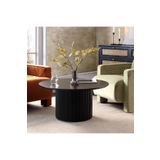 Eriza Home 1010 Yuvarlak Modern Çıtalı Orta Sehpa, Siyah