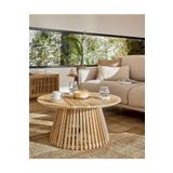 Eriza Home 1020 Yuvarlak Country Çıtalı Orta Sehpa, Naturel