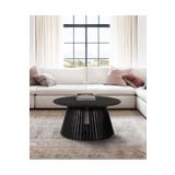 Eriza Home 1020 Yuvarlak Country Çıtalı Orta Sehpa, Siyah