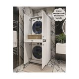 Eriza Home Eriza Banyo Dolabı, Çamaşır Sepeti Çekmeceli Çamaşır Ve Kurutma Makinesi Dolabı (CODE 2)