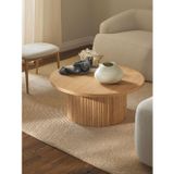 Eriza Home Eriza Nare, Yuvarlak Modern Çıtalı Orta Sehpa, Natural