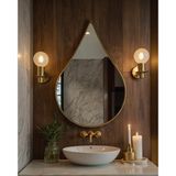 Eriza Home Eriza Su Damlası, Ahşap Taban 100Cm Modern Duvar Aynası, Boy Aynası, Banyo Aynası (Code:04)
