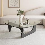 Eriza Home Eriza Vitra, Yeni Nesil Modern Elips Geometrik Orta Cam Sehpa, Siyah