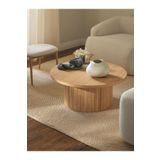 ERİZA Nare, Yeni Nesil Modern 80 cm çapında Yuvarlak Naturel Ahşap Orta Sehpa