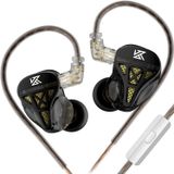 erjigo KZ DQS Dinamik Sürücü Yarı Açık HiFi Ses Kulak İçi Kulaklıklar/Kulaklıklar/Kulaklıklar, KZ Ekstra Bassy Davulcusu Kulak Monitörü Kulaklık (Siyah, Mikrofonlu)