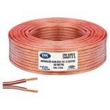 Erk - 50 M Hoparlör ve Ses Kablosu 2x1.5 mm Şeffaf Kırmızı Çizgili