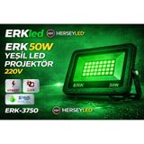Erk 50w Yeşil Led Projektör 220v Erk-3750 Yeşil