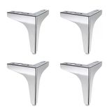 Erk Eren (4 Adet) 13 Cm Krom Gümüş Metal Mobilya Köşe Ayağı Dayanıklı Mobilya Sehpa Koltuk Ayağı