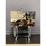 Erk Mobilya Camlı Çanta Sehpa, Sehpa, Zigon, 4lü Zigon, Çanta Sehpa, 4lü Sehpa - cezve