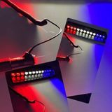 Erka Otomotiv S12 Cam Içi Vantuzlu Çakar 12 LED'li Kırmızı Beyaz Mavi Renkli 15 Modlu Aydınlatma