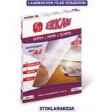 Erkan A4 Laminasyon Filmi 125 Mikron 100 Adet Parlak Şeffaf Kaliteli ve Dayanıklı