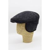 Erkek %100 Kaşmir Yün Kışlık Kasket Kulaklı Şapka - 57 cm - Gri