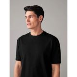 Erkek %100 Pamuk Oversize Kesim Bisiklet Yaka Basic Tişört - Siyah