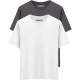 Erkek 2 Li Paket %100 Pamuk Oversize Tişört Basic Bisiklet Yaka Kısa Kollu T-Shirt - 0 Siyah - 2XL