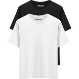 Erkek 2 Li Paket %100 Pamuk Oversize Tişört Basic Bisiklet Yaka Kısa Kollu T-Shirt - 0 Siyah - XL