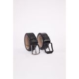 Erkek 2'li Set 4 cm Spor siyah Kemer