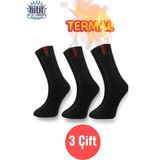 Erkek 3 Çift Termal Kayak Kışlık Havlu Çorap - 39 - 45 - Siyah