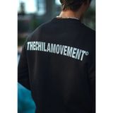 Erkek 3 İplik Pamuklu Bisiklet Yaka Baskılı Oversize Sweatshirt - Siyah