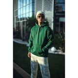 Erkek 3 İplik Pamuklu Kapüşonlu Basic Sweatshirt Hoodie - Haki