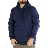Erkek 3 İplik Pamuklu Kapüşonlu Cepli Oversize Hoodie Sweatshirt - Lacivert