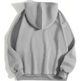 Erkek 3 Iplik Pamuklu Kapüşonlu Kanguru Cepli Sweatshirt Hoodie - Boyalı Gri - 2XL
