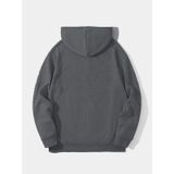 Erkek 3 İplik Pamuklu Kapüşonlu Kanguru Cepli Sweatshirt Hoodie - Füme