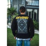 Erkek 3 Iplik Pamuklu Kışlık Bisiklet Yaka Baskılı Sweatshirt - Siyah - 2XL