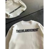 Erkek 3 Iplik Pamuklu Kışlık Bisiklet Yaka Oversize Baskılı Sweatshirt - Beyaz