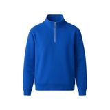Erkek 3 İplik Şardonlu Yarım Fermuarlı Sweatshirt – Sıcak Tutan Kalın Kumaşlı Polar İçlik – Rahat Günlük Sweat (Sax Mavi, Large)
