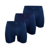 Erkek 3 lü Premium Collection Modal Uzun Boxer 3M250 (Lacivert Desenli, M)