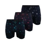 Erkek 3 lü Premium Collection Modal Uzun Boxer 3M250 (Siyah Desenli, L)