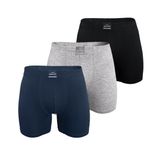 Erkek 3 lü Premium Collection Modal Uzun Boxer 3M250 (Siyah-Gri-Füme, L)