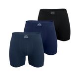 Erkek 3 lü Premium Collection Modal Uzun Boxer 3M250 (Siyah-Lacivert-Füme, 2XL)