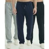 Erkek 3'lü Baggy Bol Paça Oversize Relaxed 4 Mevsim Eşofman Altı Bol Paça 2 Iplik Tam Kalıp - Siyah - Lacivert - Gri