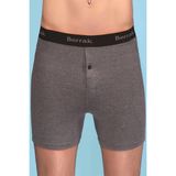 Erkek 3'lü Füme Renk UZUN PAÇA Likralı Düğmeli Yüksek Bel Boxer-Short-Külot BERRAK / 1059