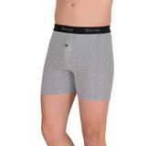 Erkek 3'lü GRİ Renk UZUN PAÇA Likralı Düğmeli Yüksek Bel Boxer-Short-Külot BERRAK / 1059