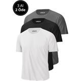 Erkek 3'lü Paket %100 Pamuk Slim Fit Sporcu Tişört Basic Bisiklet Yaka Kısa Kollu T-Shirt - 0 Siyah