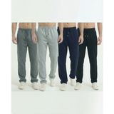 Erkek 4'lü Baggy Bol Paça Oversize Relaxed 4 Mevsim Eşofman Altı Bol Paça 2 Iplik Tam Kalıp - Siyah - Lacivert - Füme - Gri - Siyah