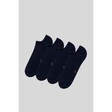 Erkek 4'lü Paket Bambu Sneaker Görünmez Çorap Çok Renkli - Lacivert