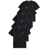 Erkek 5'li Tişört%100 Pamuk Süprem Rahat Kalıp Basic Tişört Bisiklet Yaka Nakışlı T-shirt ERKEK-5Lİ (SİYAH-SİYAH-SİYAH-SİYAH-SİYAH, M)